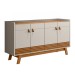 Balcão Buffet Chaud 4 Portas 2 Prateleiras Nature/Off White - Pnr Móveis