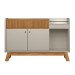 Balcão Buffet Deacon 2 Portas 1 Gaveta com Espelho Nature/Off White - Pnr Móveis
