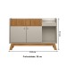 Balcão Buffet Deacon 2 Portas 1 Gaveta com Espelho Nature/Off White - Pnr Móveis