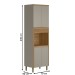 Paneleiro Renard 4 Portas 100% Mdf Jequitibá/Gris Fosco - Pnr Móveis