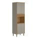 Paneleiro Renard 4 Portas 100% Mdf Jequitibá/Gris Fosco - Pnr Móveis