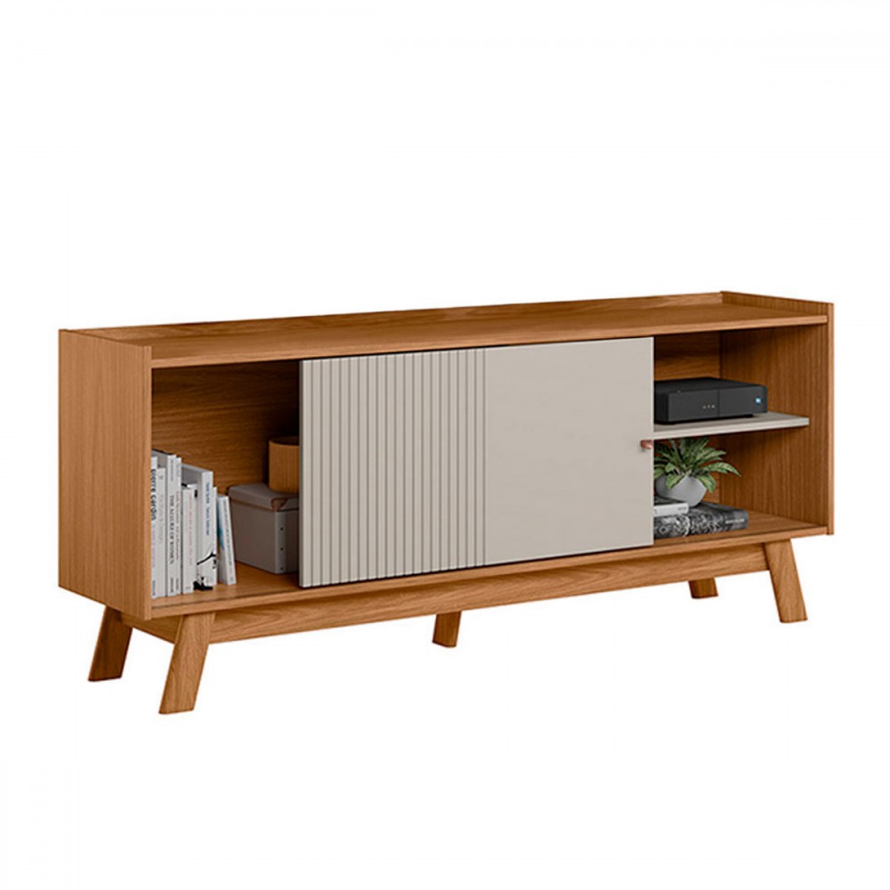 Rack para TV Até 65 Polegadas Kraken 1 Porta 1 Prateleira Nature/Off ...