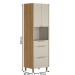Torre Quente Requin 3 Portas 2 Gavetas 100% Mdf Jequitibá/Off White Fosco - Pnr Móveis