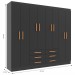 Guarda-Roupa Casal Paris 8 Portas 6 Gavetas Black - Evidencia Móveis