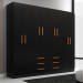 Guarda-Roupa Casal Paris 8 Portas 6 Gavetas Black - Evidencia Móveis