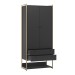 Closet Industrial Modulo Anubis 2 Portas 2 Gavetas Preto - Pnr Móveis