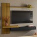 Painel para TV Até 65 Polegadas Nuke 2 Portas Ripado Cedro Freijo/Preto - Pnr Móveis