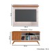 Rack com Painel para TV Até 55 Polegadas Luxe 1 Porta 1 Prataleira Off White/Freijó - Panorama Móveis