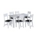 Mesa de Jantar 6 Lugares Astana Branco/Preto - Pnr Móveis