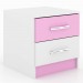 Mesa de Cabeceira Infantil 2 Gavetas If02r Rosa/Branco - Evidência Móveis