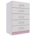 Cômoda 5 Gavetas If05r Rosa/Branco - Evidência Móveis