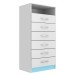 Cômoda 6 Gavetas Cp06az Azul/Branco - Evidência Móveis