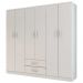 Guarda-Roupa Solteiro 6 Portas 2 Gavetas Atalaia At621 Branco - Evidência Móveis