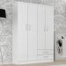 Guarda-Roupa Solteiro 4 Portas 2 Gavetas Atalaia At421 Branco - Evidência Móveis