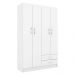 Guarda-Roupa Solteiro 4 Portas 2 Gavetas Atalaia At421 Branco - Evidência Móveis