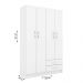 Guarda-Roupa Solteiro 4 Portas 2 Gavetas Atalaia At421 Branco - Evidência Móveis