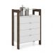 Gaveteiro 4 Gavetas 65 Cm Az1012 Branco/Nogal - Tecno Mobili