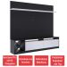 Rack com Painel para TV Até 60 Polegadas 2 Portas 2023 Ptx/Bac Preto/Branco - Quiditá Móveis