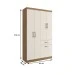Guarda-Roupa Solteiro Marbella 4 Portas 2 Gavetas 5804 Off White/Nogueira - Doripel