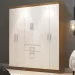 Guarda-Roupa Casal Marbella 6 Portas 2 Gavetas 5806 Off White/Nogueira - Doripel