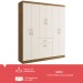 Guarda-Roupa Casal Marbella 6 Portas 2 Gavetas 5806 Off White/Nogueira - Doripel