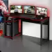 Mesa Gamer Destiny Ideal para 3 Monitores Preto/Vermelho - Tecno Mobili