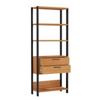 Estante para Livros 2 Gavetas 100% Mdf E91 Freijó/Preto Fosco - Dalla Costa