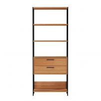 Estante para Livros 2 Gavetas 100% Mdf E91 Freijó/Preto Fosco - Dalla Costa