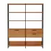 Estante para Livros 1 Porta 2 Gavetas 100% Mdf E92 Freijó/Preto Fosco - Dalla Costa