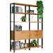 Estante para Livros 1 Porta 2 Gavetas 100% Mdf E92 Freijó/Preto Fosco - Dalla Costa