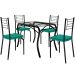 Mesa de Jantar 4 Lugares Lion Juliana Preto/Verde Claro - Art Panta