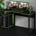 Mesa Gamer Destiny Ideal para 3 Monitores Preto/Verde - Tecno Mobili