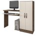 Mesa para Computador Irlanda 2 Portas Mocaccino Rústico/Natura Off White - Atualle Móveis