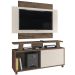 Rack com Painel para TV Até 50 Polegadas Rivera 1 Porta Mocaccino Rústico/3d Natura Off White - Atualle Móveis
