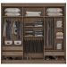 Guarda-Roupa Casal Sorento 3 Portas 3 Gavetas com Espelho Flex Mocaccino Rústico/3d Natura Off White - Atualle Móveis