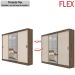 Guarda-Roupa Casal Sorento 3 Portas 3 Gavetas com Espelho Flex Mocaccino Rústico/3d Natura Off White - Atualle Móveis