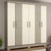 Guarda-Roupa Casal 6 Portas 2 Gavetas Cristal/Off White B73 - Briz
