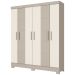 Guarda-Roupa Casal 6 Portas 2 Gavetas Cristal/Off White B73 - Briz