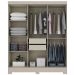 Guarda-Roupa Casal 6 Portas 2 Gavetas Cristal/Off White B73 - Briz