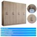 Guarda-Roupa Casal Malu 8 Portas 8 Prateleiras Malbec Bege - Pnr Móveis