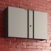 Armário Aéreo de Cozinha em Aço Multibox 2 Portas Cinza/Preto - Telasul