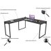 Mesa para Escritório Angular Kuadra ônix - Compace