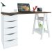 Mesa Escrivaninha Spirit Ii 5 Gavetas Nogal/Branco - Artany