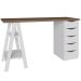 Mesa Escrivaninha Spirit Ii 5 Gavetas Nogal/Branco - Artany