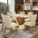 Mesa de Jantar 6 Lugares Carol Nature/Off White/Linho - Bci Móveis