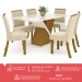 Mesa de Jantar 6 Lugares Carol Nature/Off White/Linho - Bci Móveis