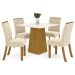 Mesa de Jantar 4 Lugares élida Nature/Off White/Linho - Bci Móveis