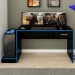 Mesa Gamer Sirius 1 Gaveta Preto/Azul - Artely