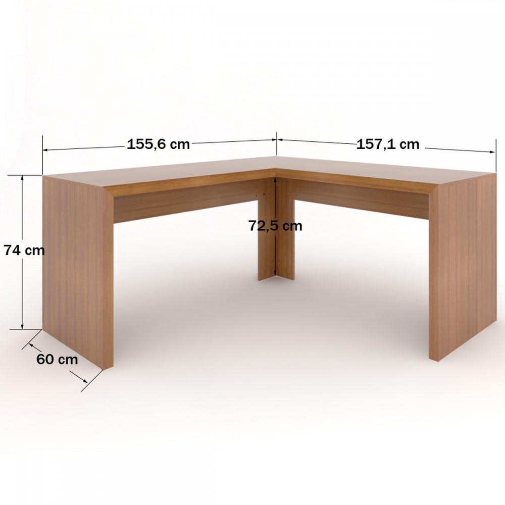 Mesa para Escritório Angular França Amêndoa - Pnr Móveis