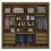 Guarda-Roupa Casal Sevilha 2 Portas 6 Gavetas Brauna/Off White - Mademarques